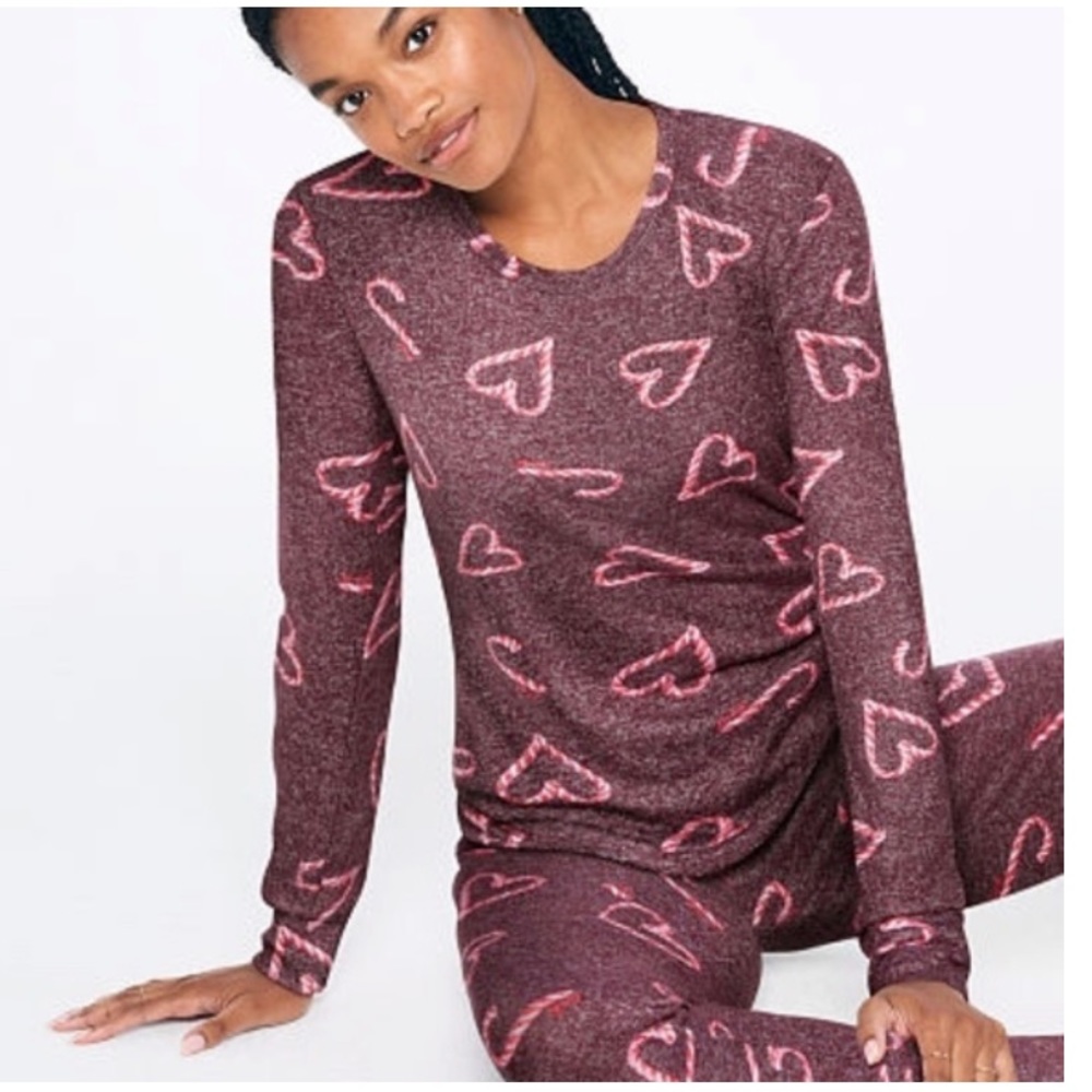Victoria’s Secret Pink! purple candy cane pajama TOP